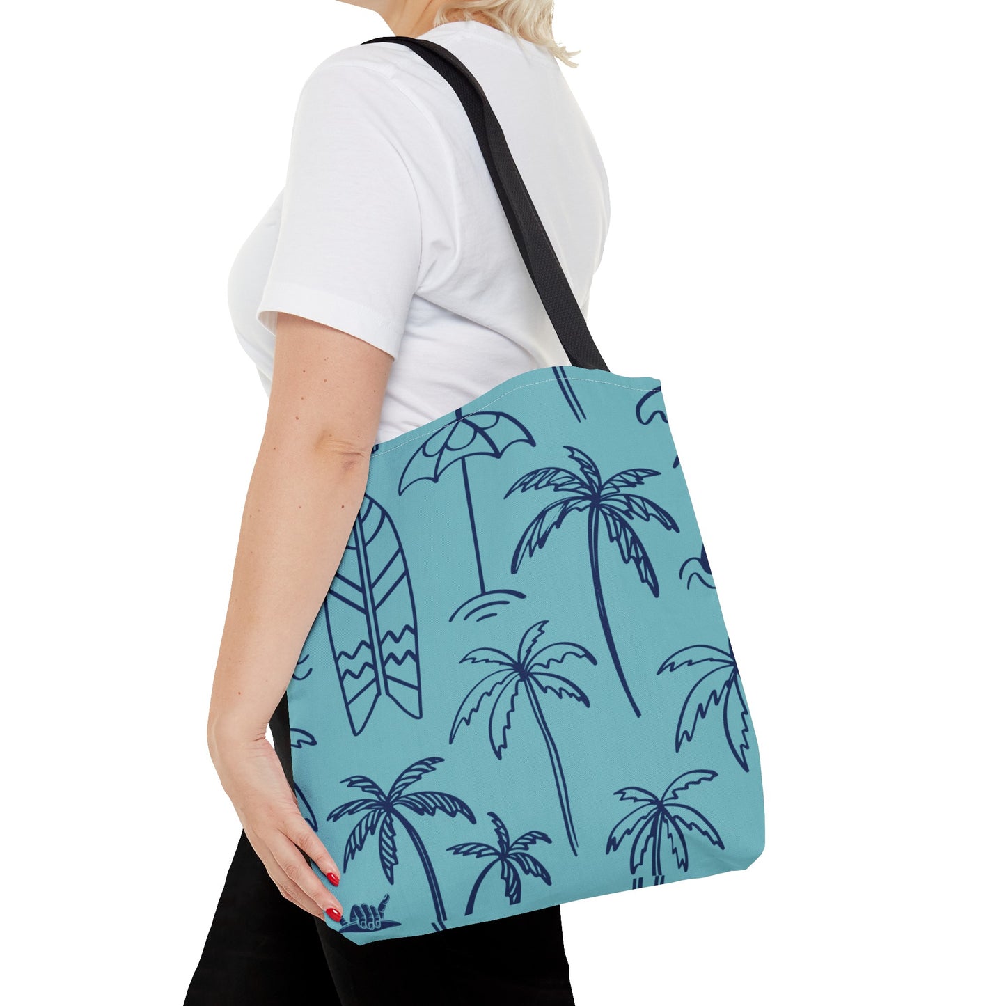 Turquoise and Royal Tote Bag