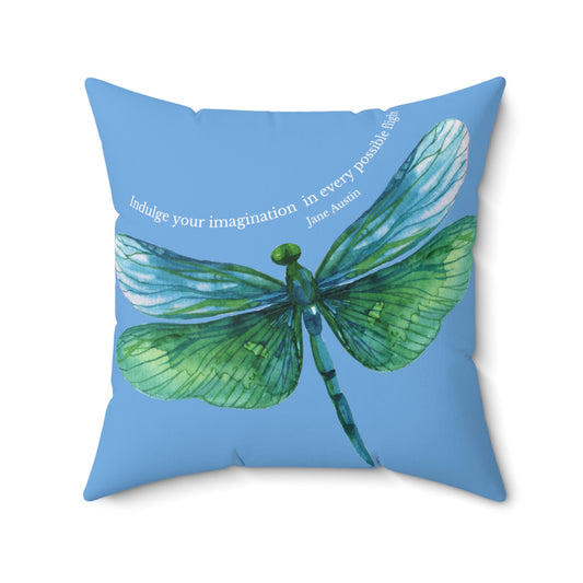 Dragonfly Pillow (Jane Austin Quote)