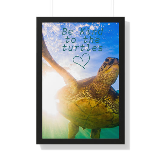 Be Kind to Turtles Framed Wall Art 20 X 30