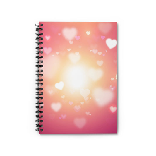 Glowing Hearts Spiral Notebook