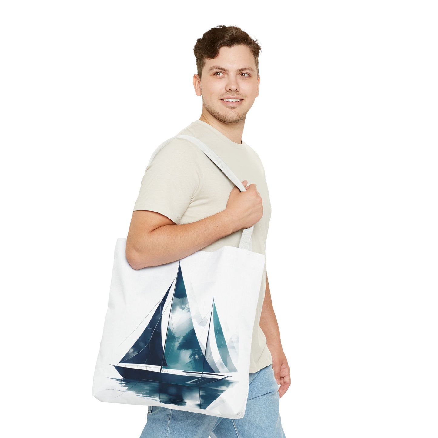 Sailboat Watercolor Tote Bag