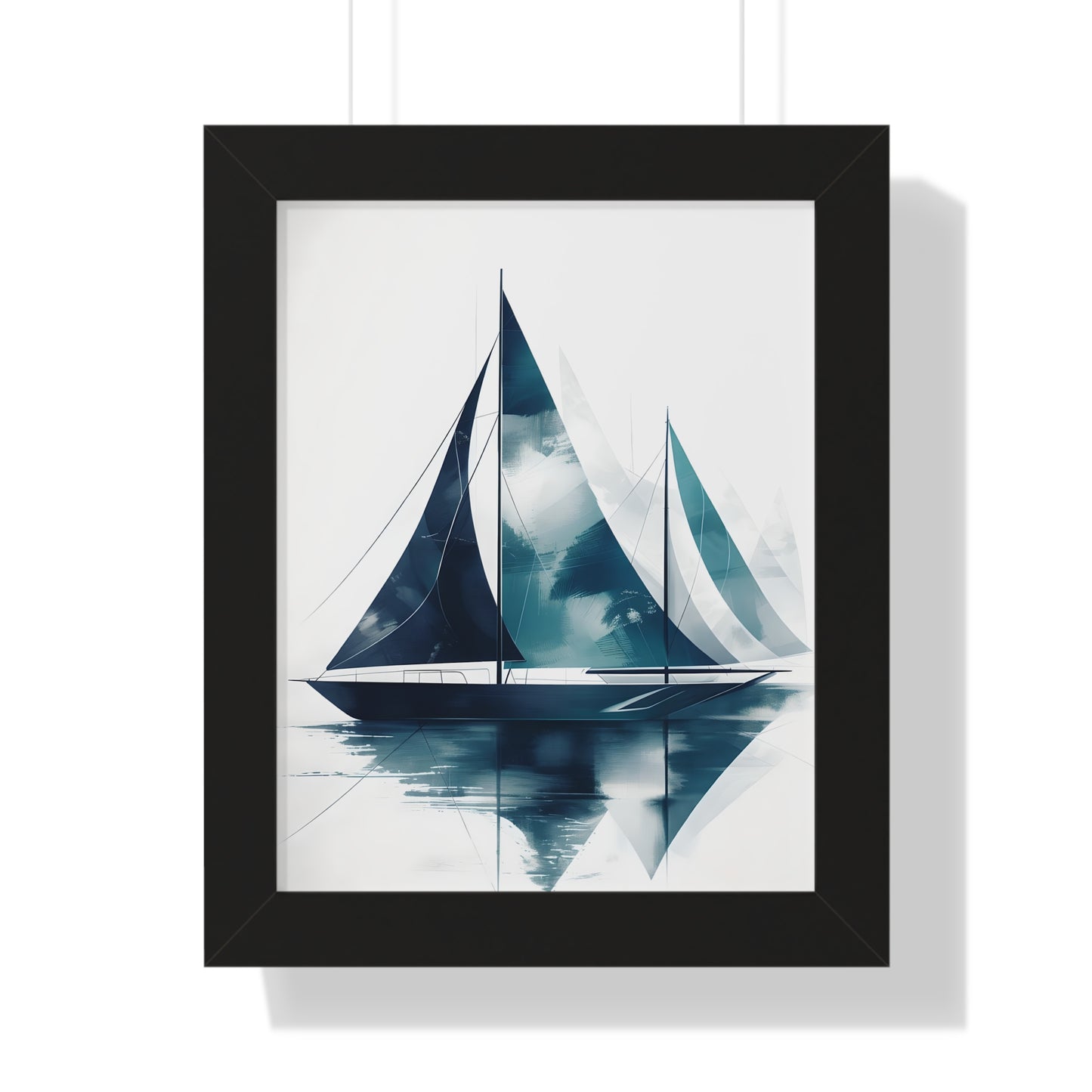 Sailboat Framed Poster — Nautical Watercolor