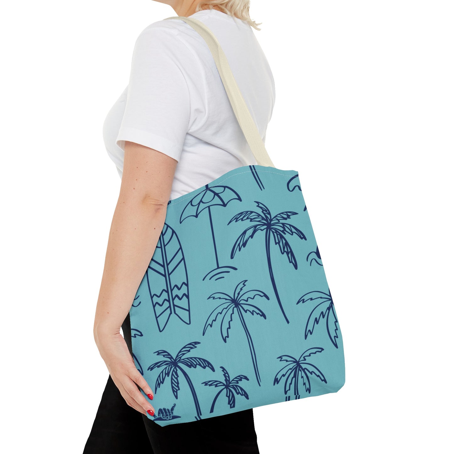 Turquoise and Royal Tote Bag