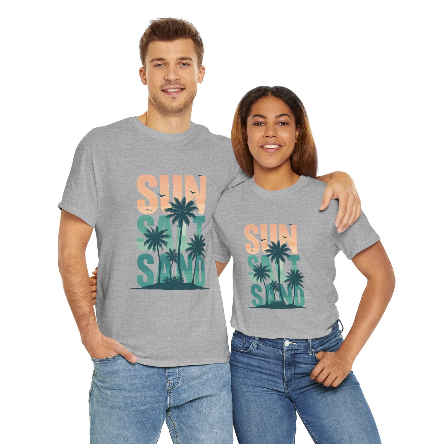Sun, Salt, Sand Unisex Heavy Cotton Tee | Beach Vibes