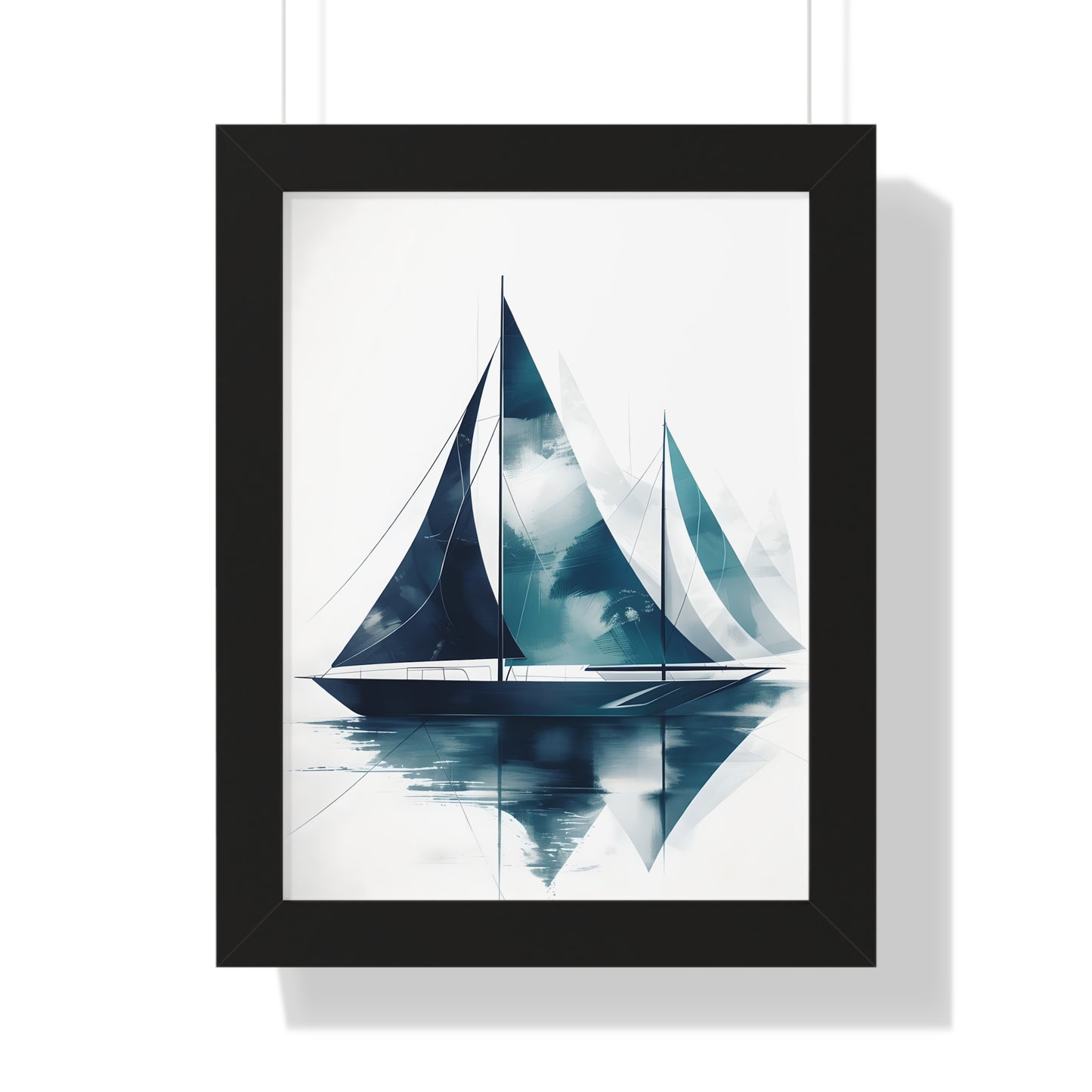 Sailboat Framed Poster — Nautical Watercolor