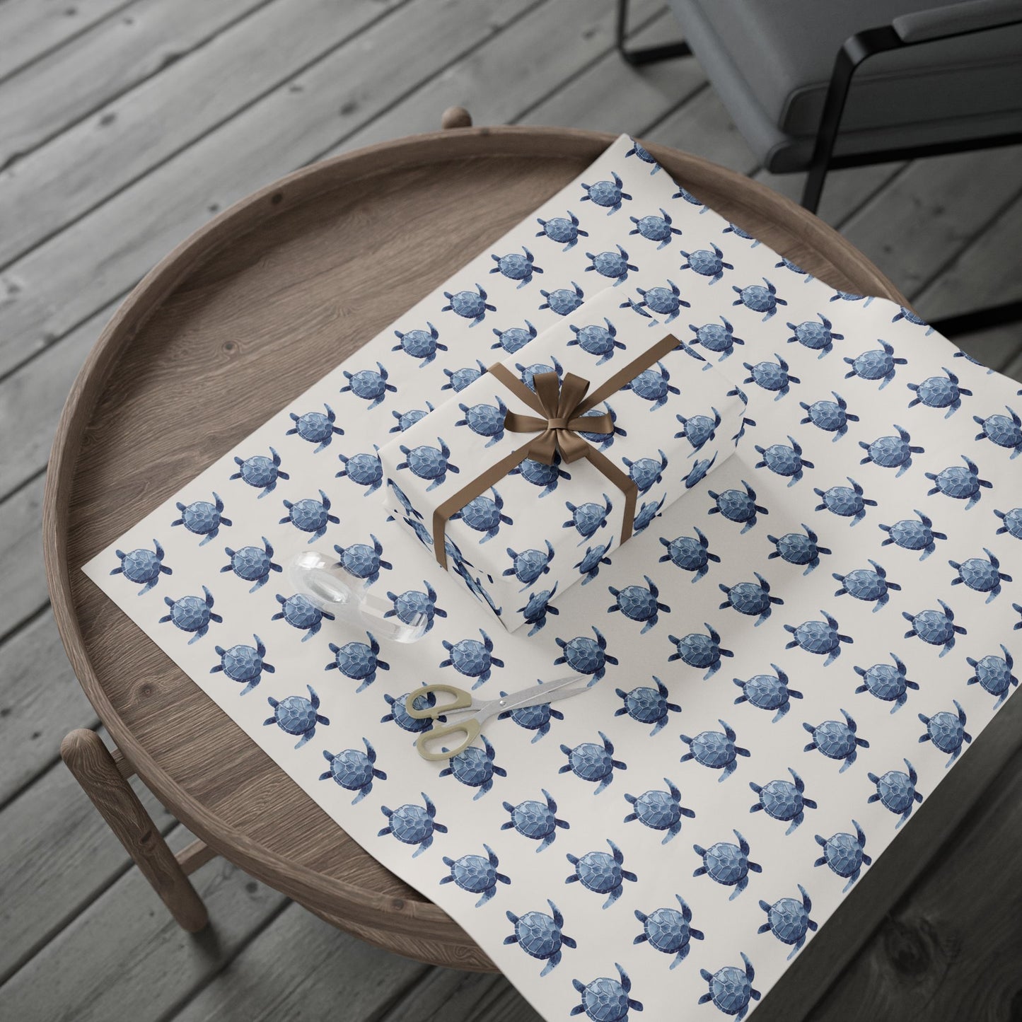 Blue Sea Turtle Wrapping Paper