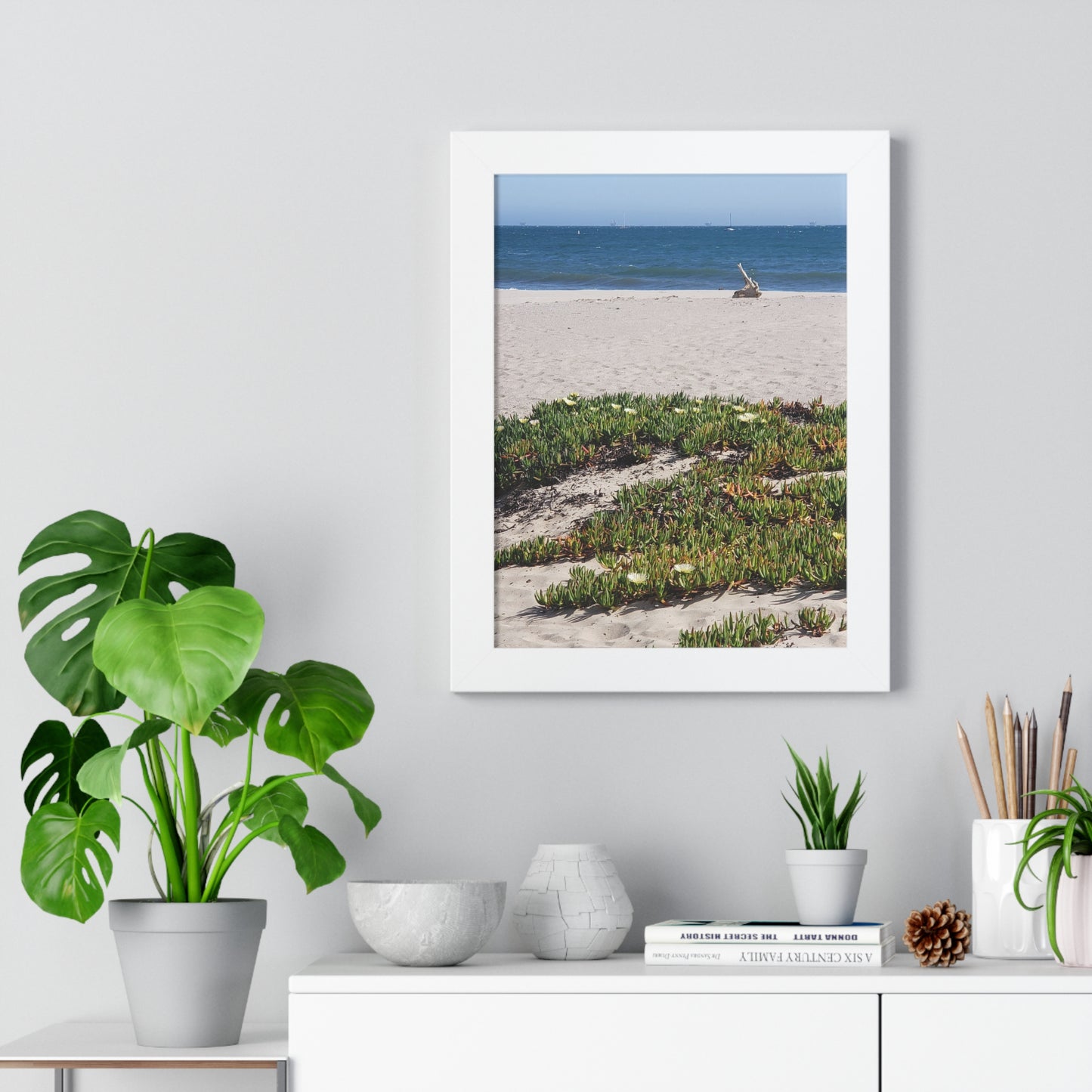 Beach Dune East Beach Santa Barbara CA Framed Poster