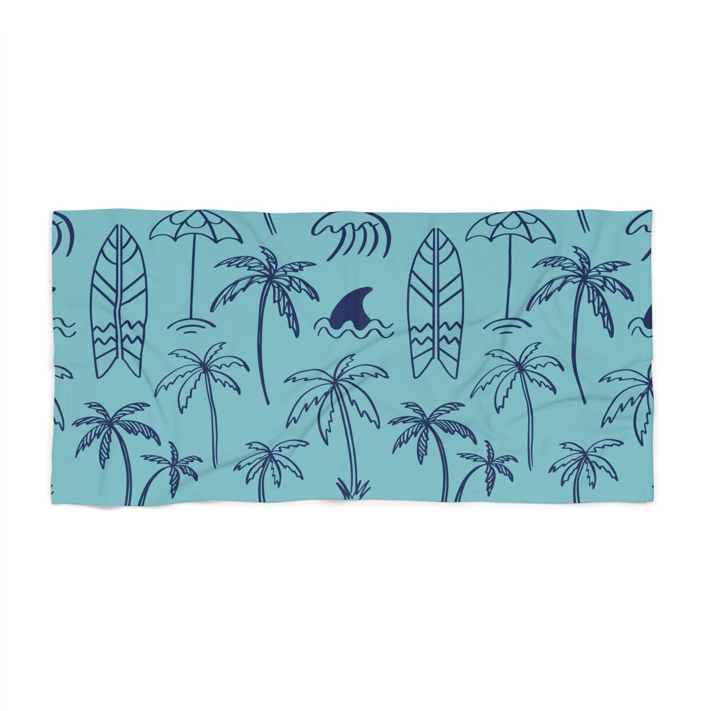 Turquoise and royal beach towel