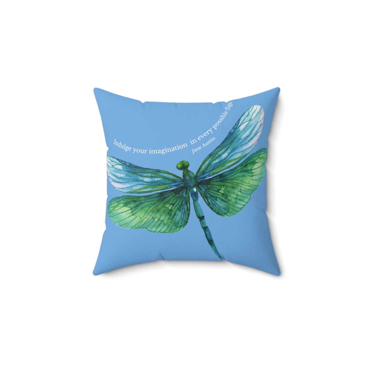 Dragonfly Pillow (Jane Austin Quote)