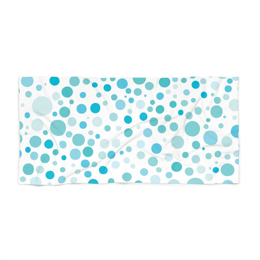 Aqua Polka Dot Beach Towel - Perfect for Summer Fun & Relaxation