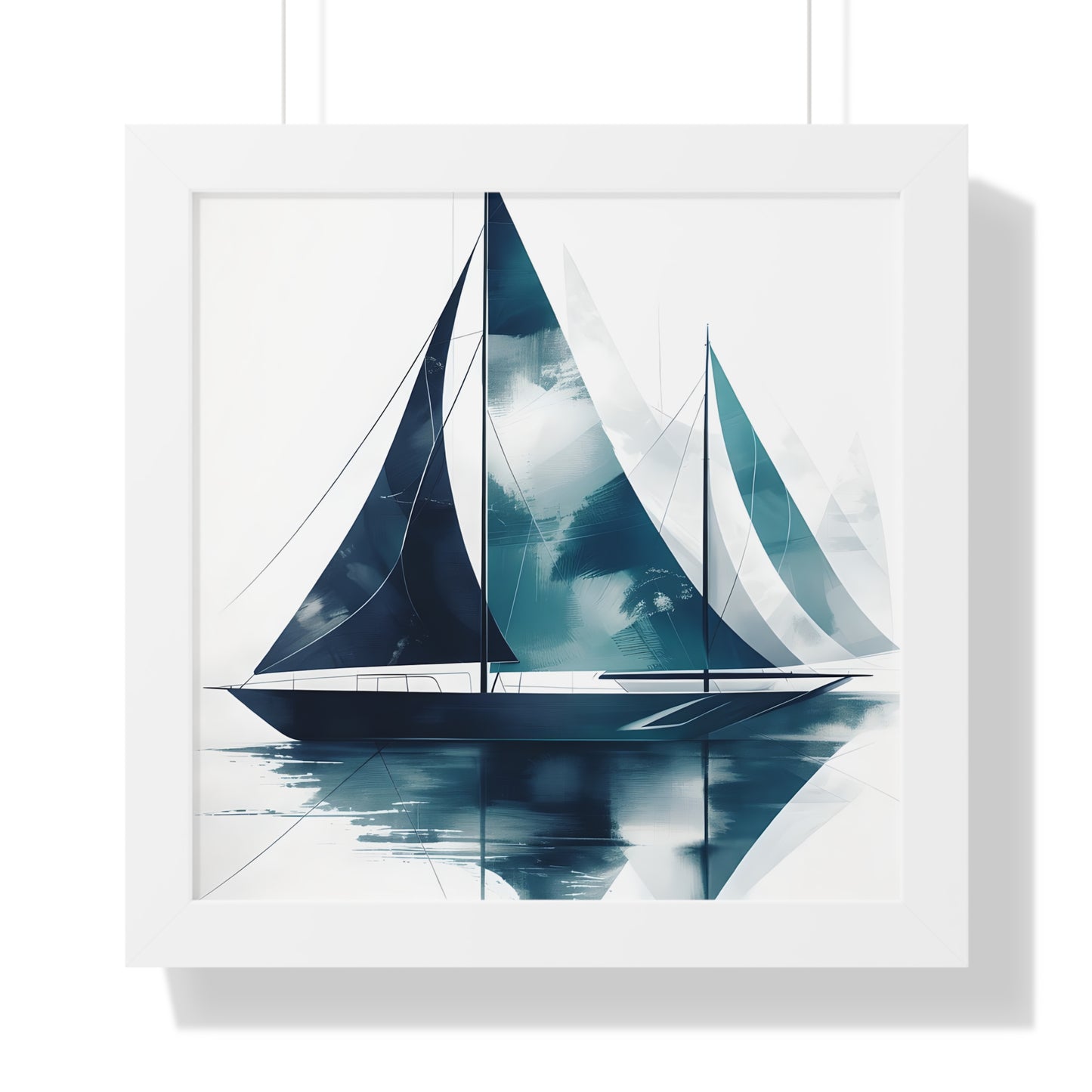 Sailboat Framed Poster — Nautical Watercolor