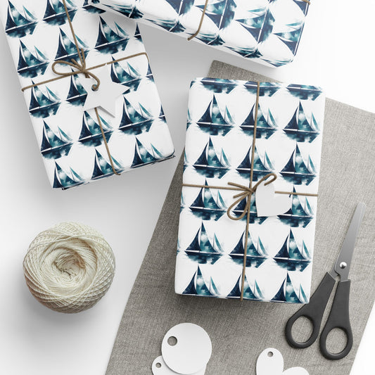 Sailboat Watercolor Wrapping Paper