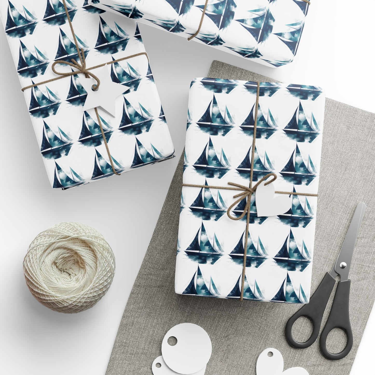 Sailboat Watercolor Wrapping Paper