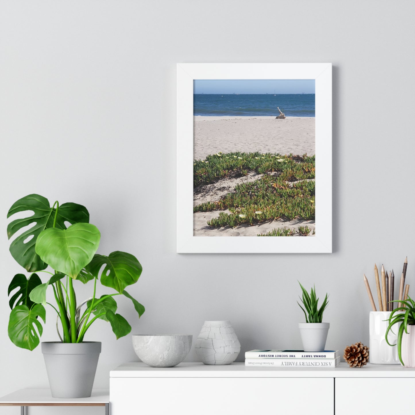 Beach Dune East Beach Santa Barbara CA Framed Poster