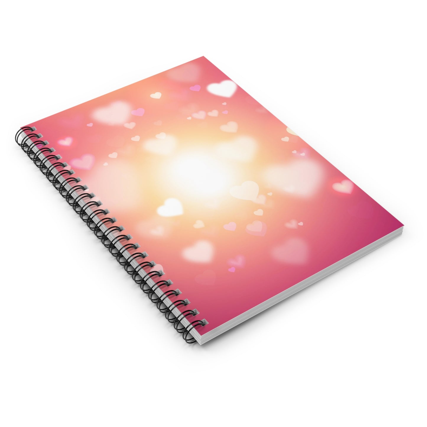 Glowing Hearts Spiral Notebook