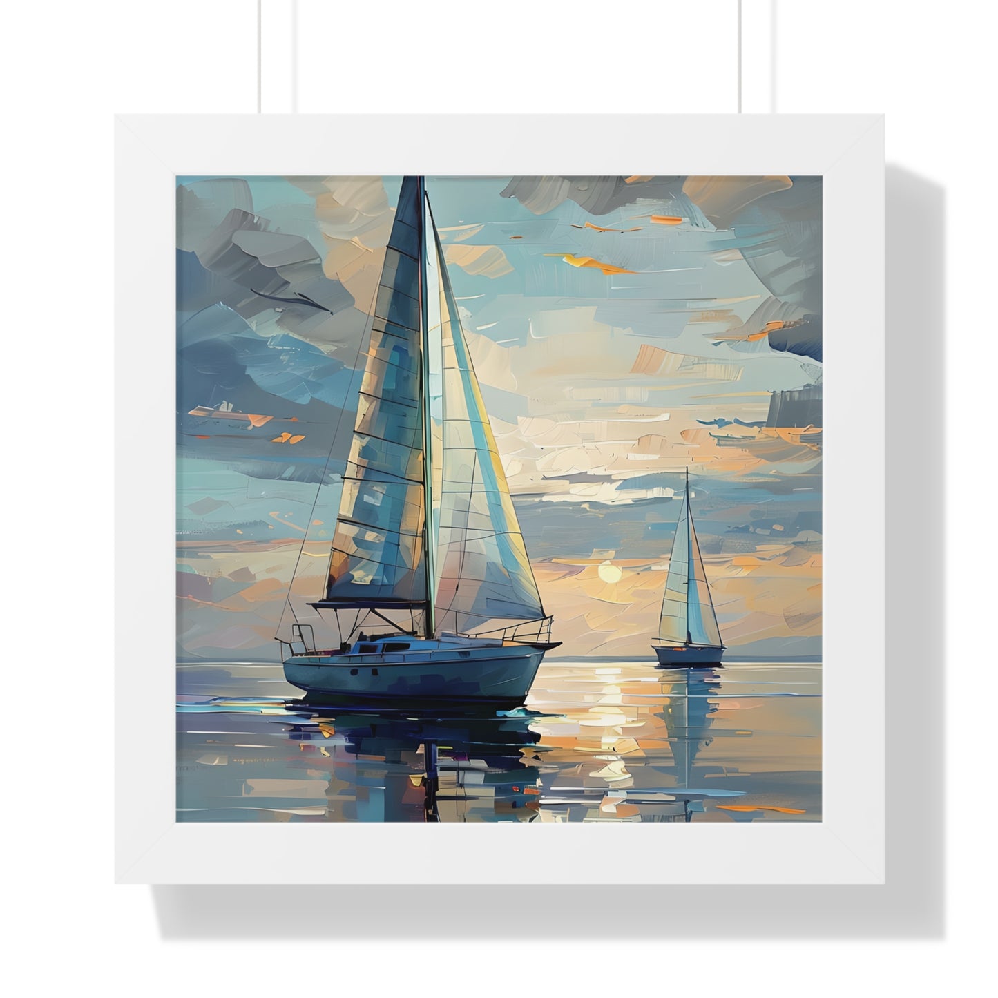 Sailboat Sunset Framed Poster