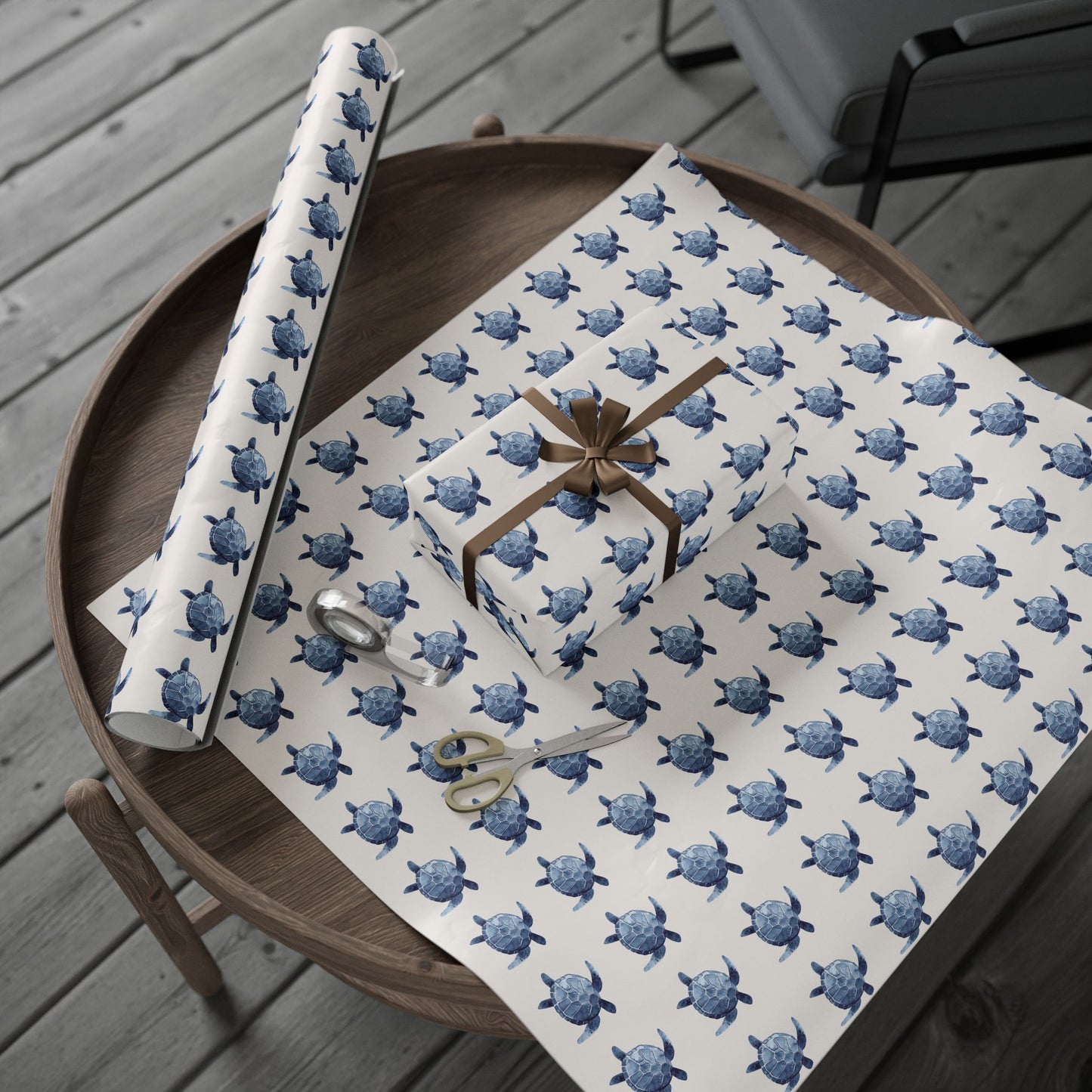 Blue Sea Turtle Wrapping Paper