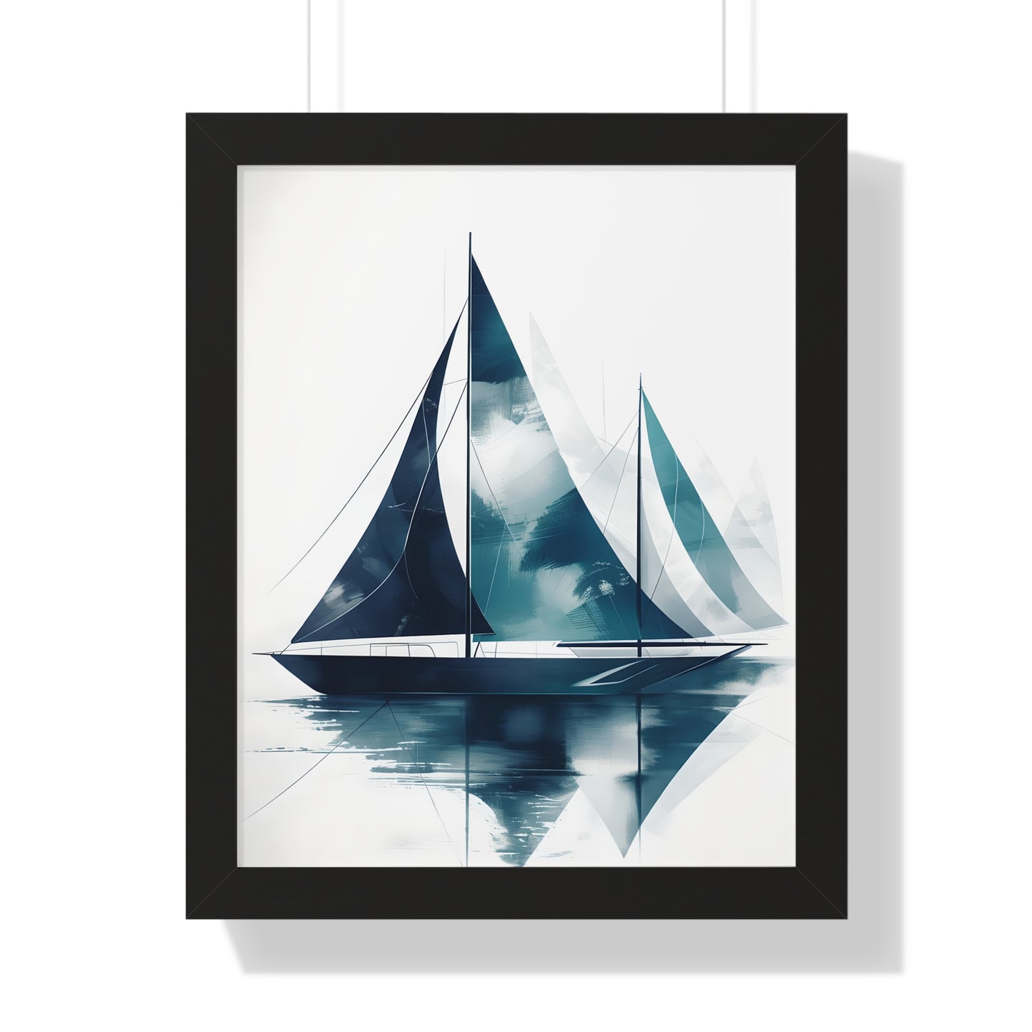 Sailboat Framed Poster — Nautical Watercolor