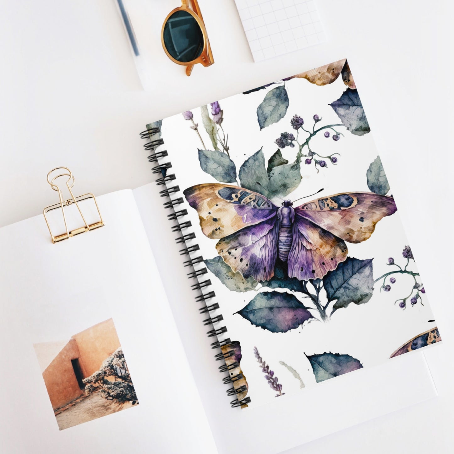 Butterfly Spiral Notebook - Ruled Line