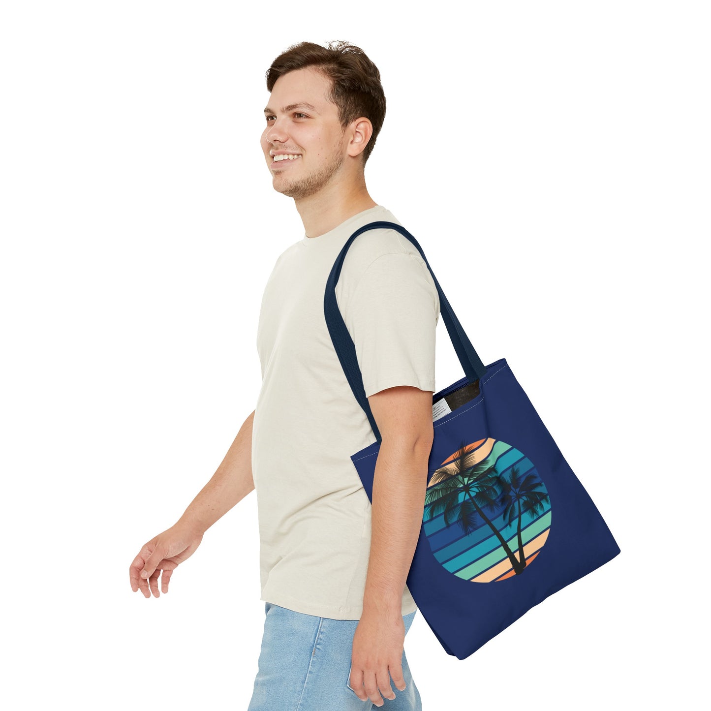 Palm Tree (Navy Background) Tote Bag