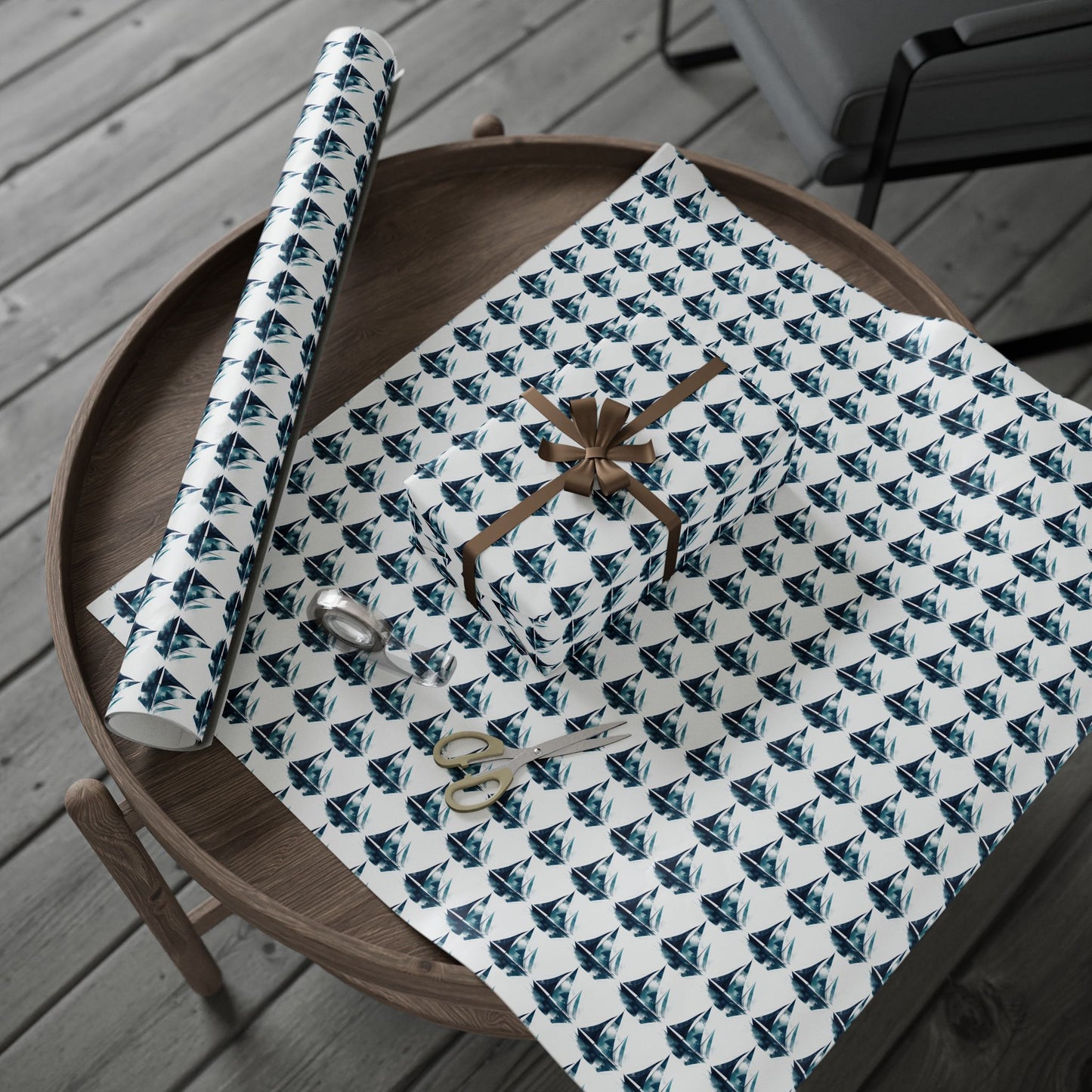 Sailboat Watercolor Wrapping Paper