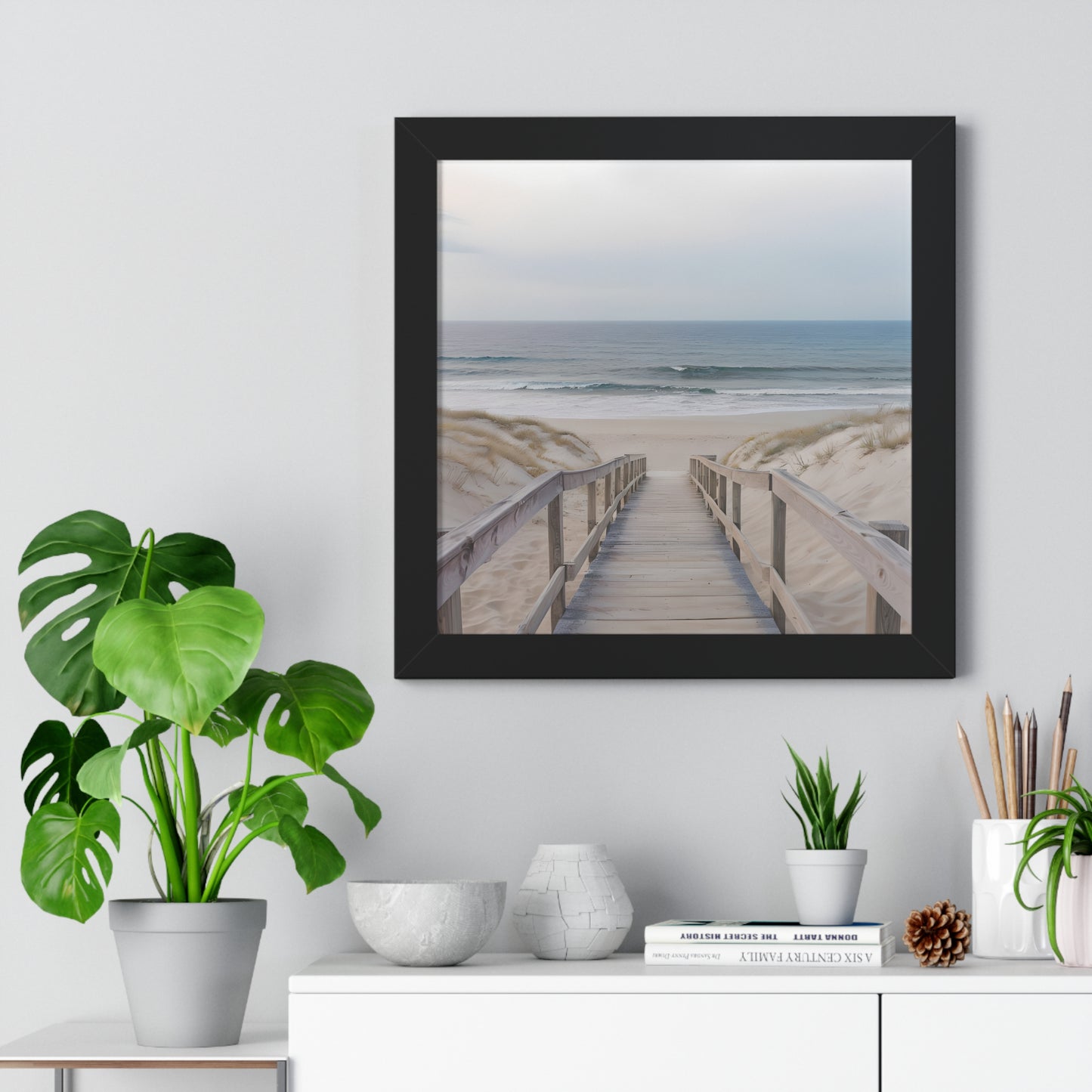 Coastal Serenity Framed Vertical Poster, Beach Decor, Coastal Vibes