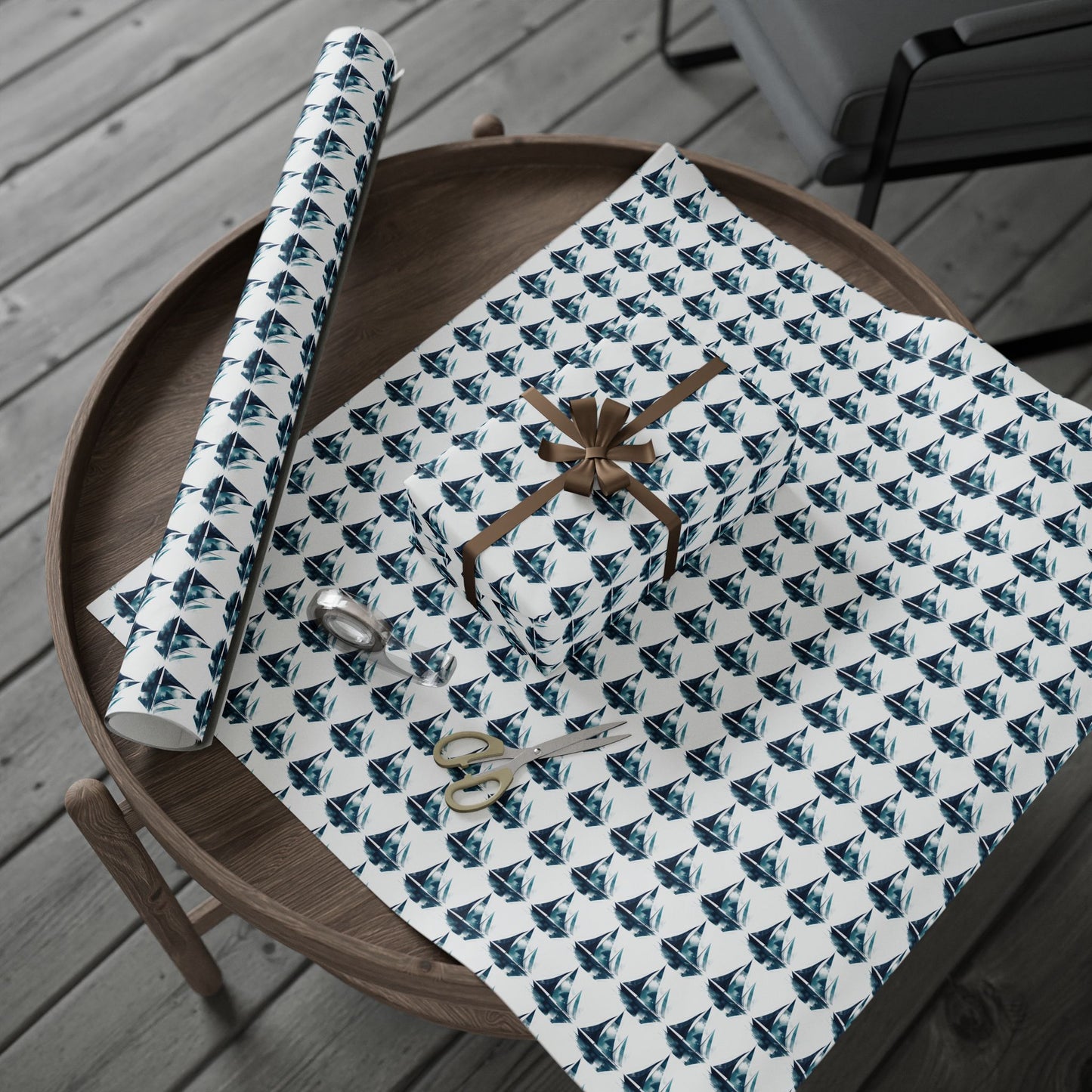 Sailboat Watercolor Wrapping Paper