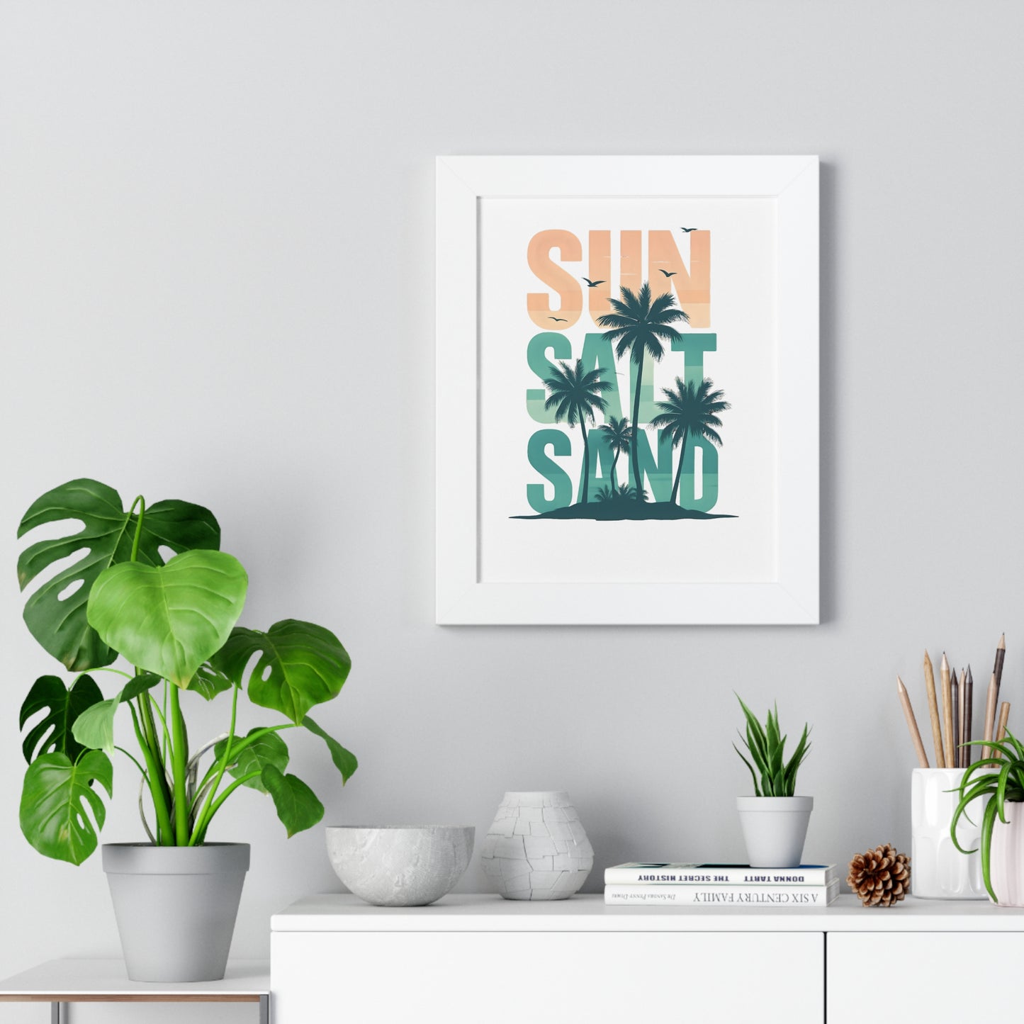 Sun, Salt, Sand Framed Tropical Poster