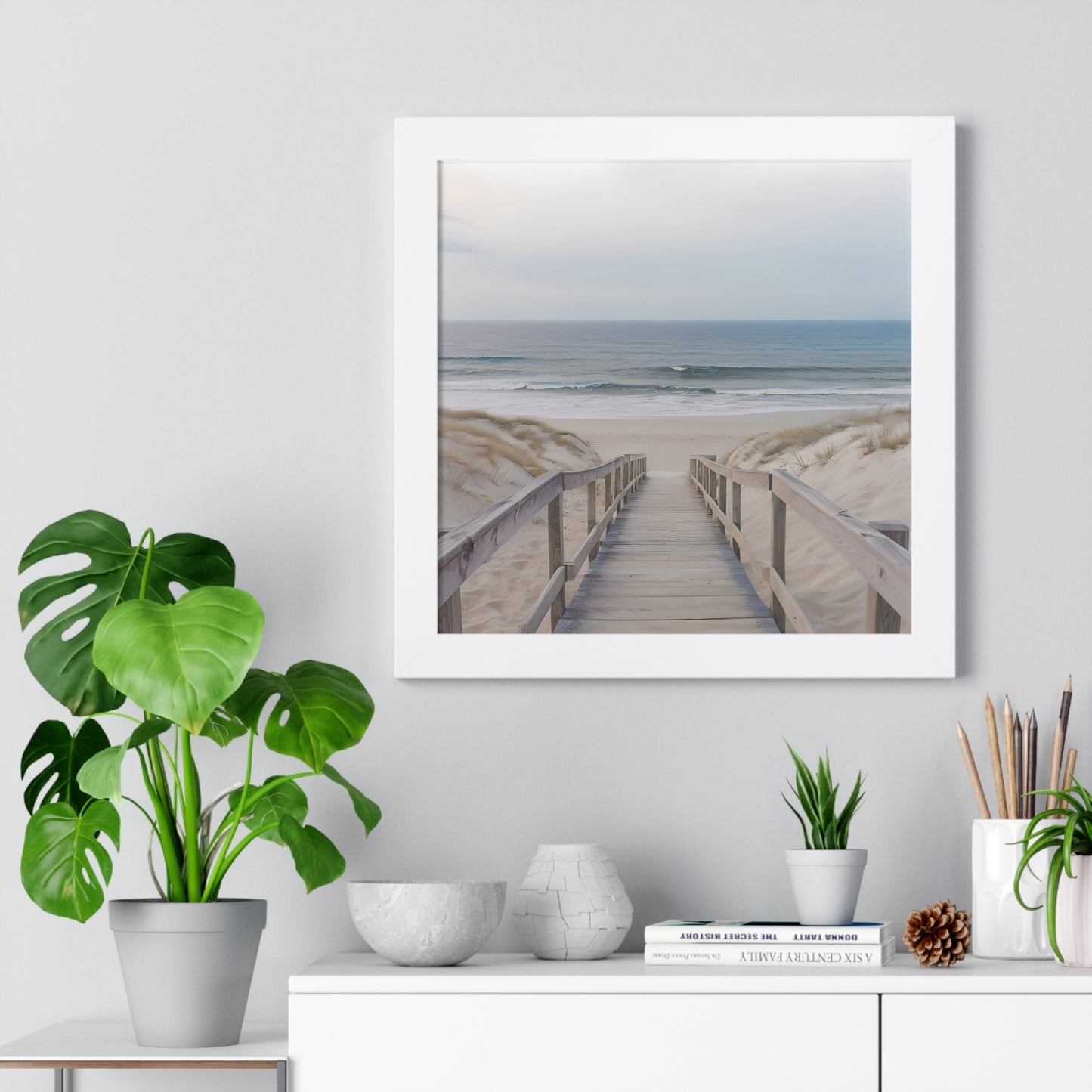 Coastal Serenity Framed Vertical Poster, Beach Decor, Coastal Vibes