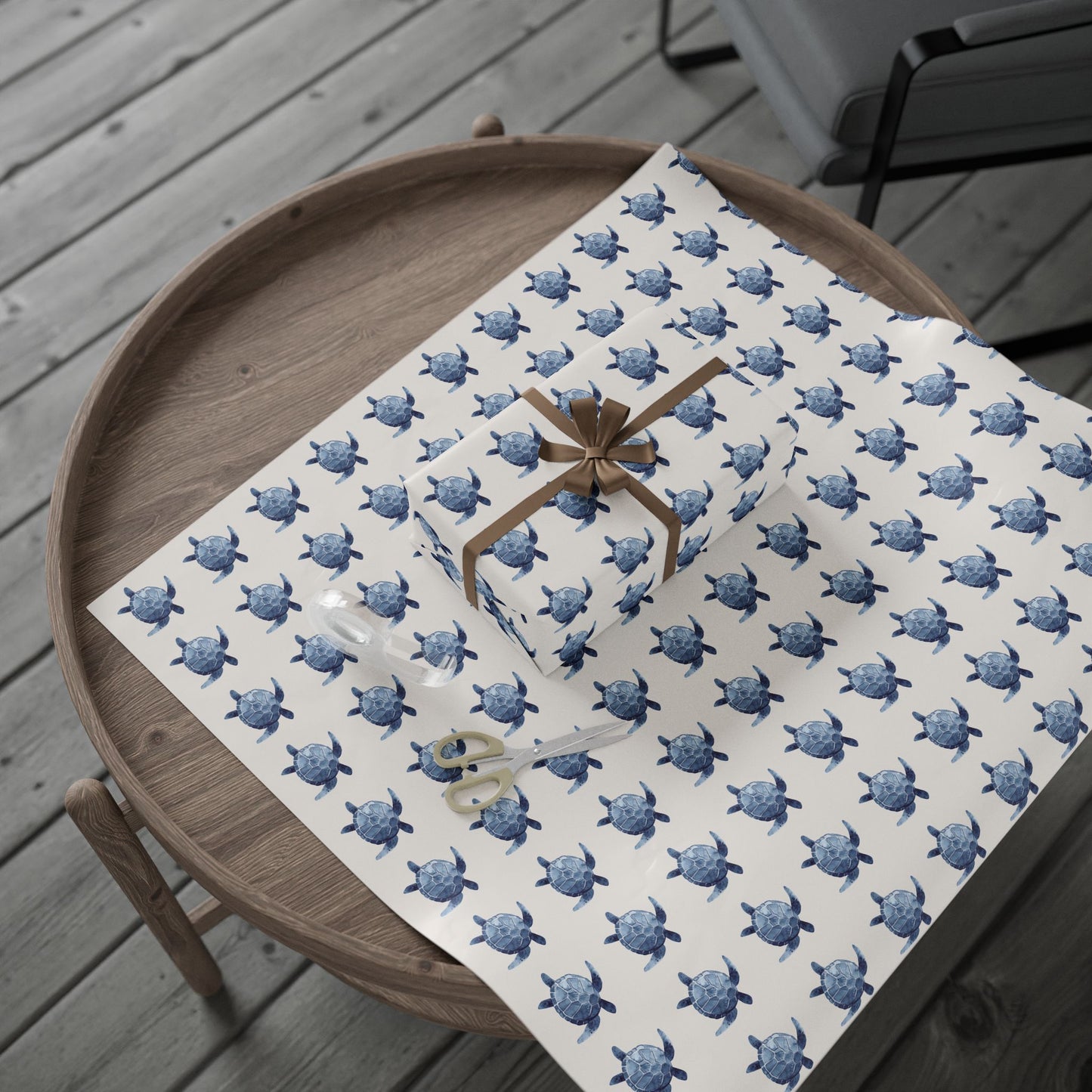 Blue Sea Turtle Wrapping Paper