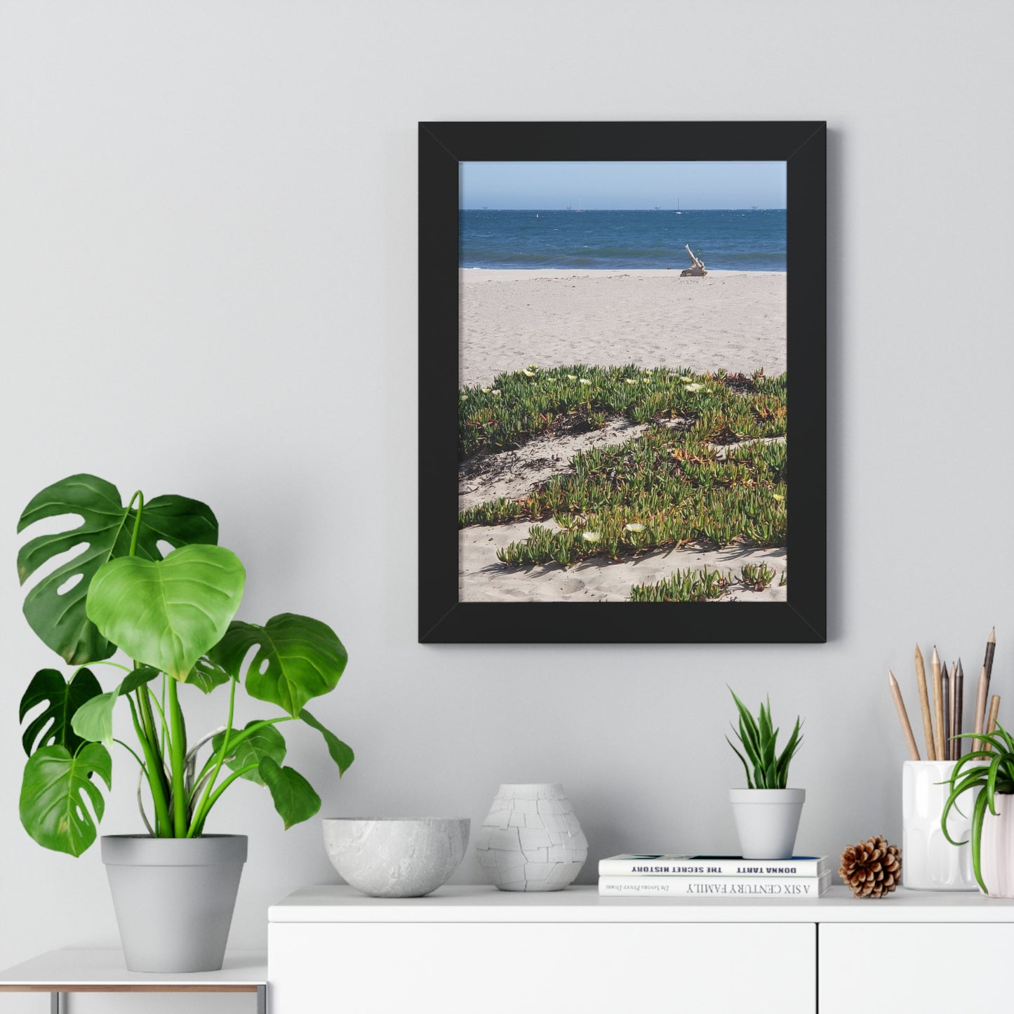 Beach Dune East Beach Santa Barbara CA Framed Poster