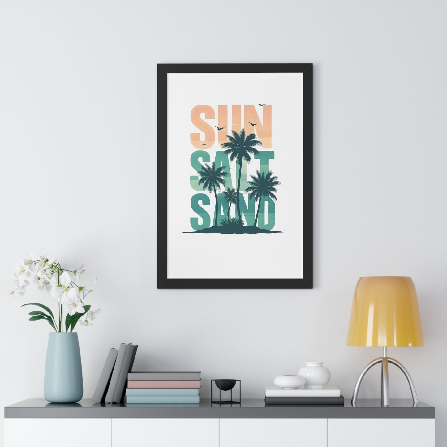Sun, Salt, Sand Framed Tropical Poster
