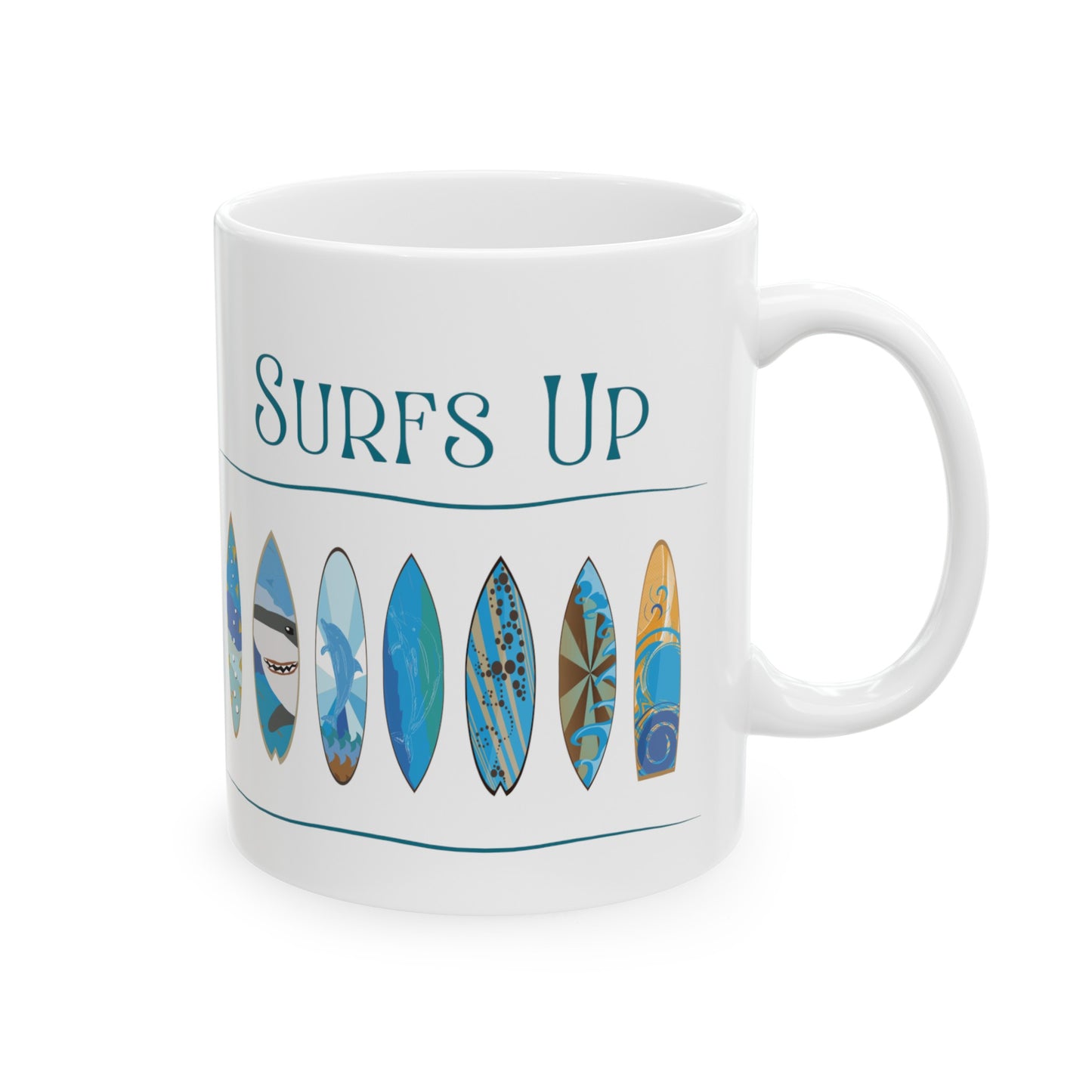 Surfs Up Ceramic Mug, (11oz, 15oz)