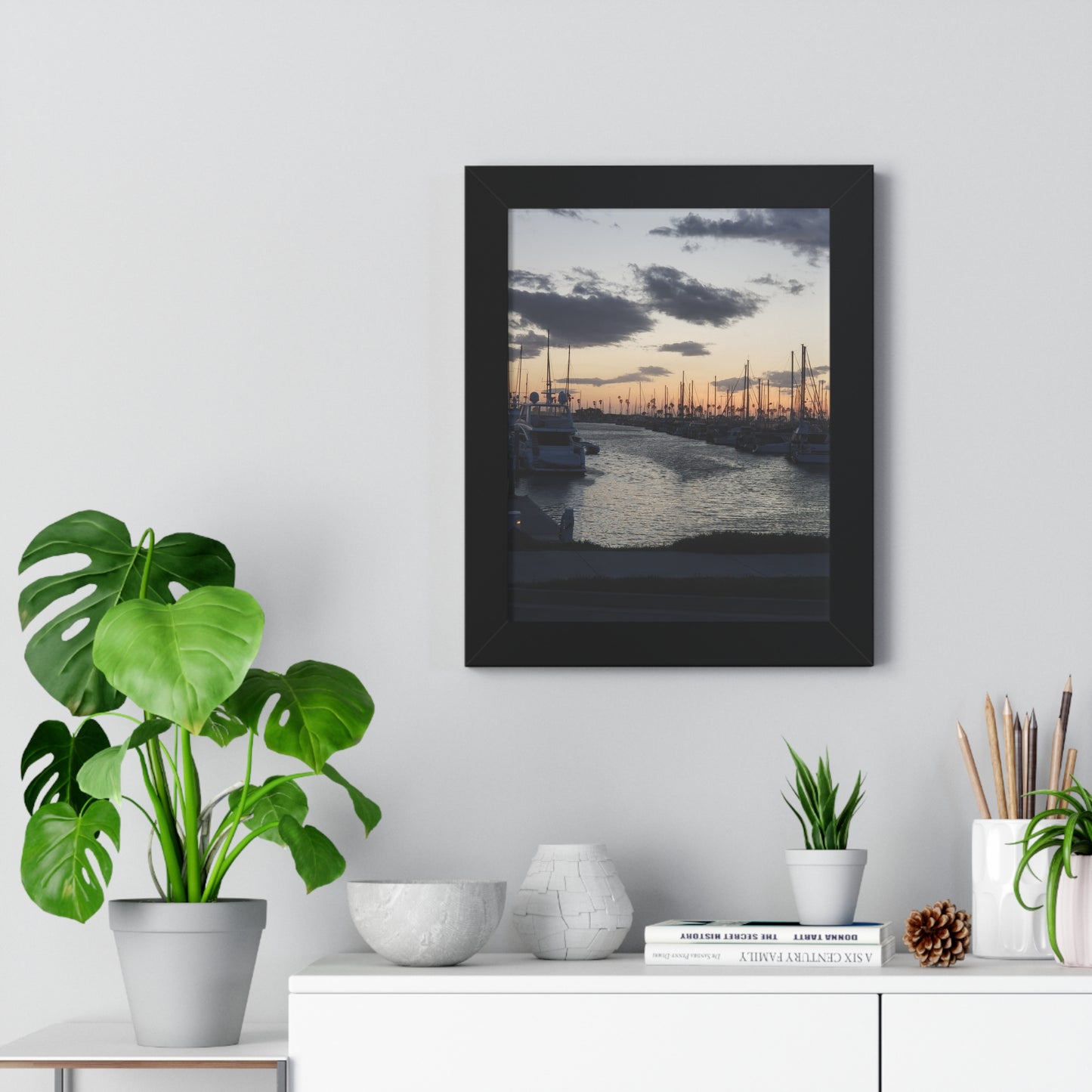 Marina Sunset Framed Poster