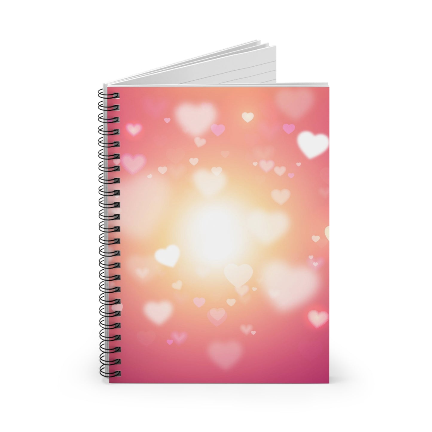 Glowing Hearts Spiral Notebook