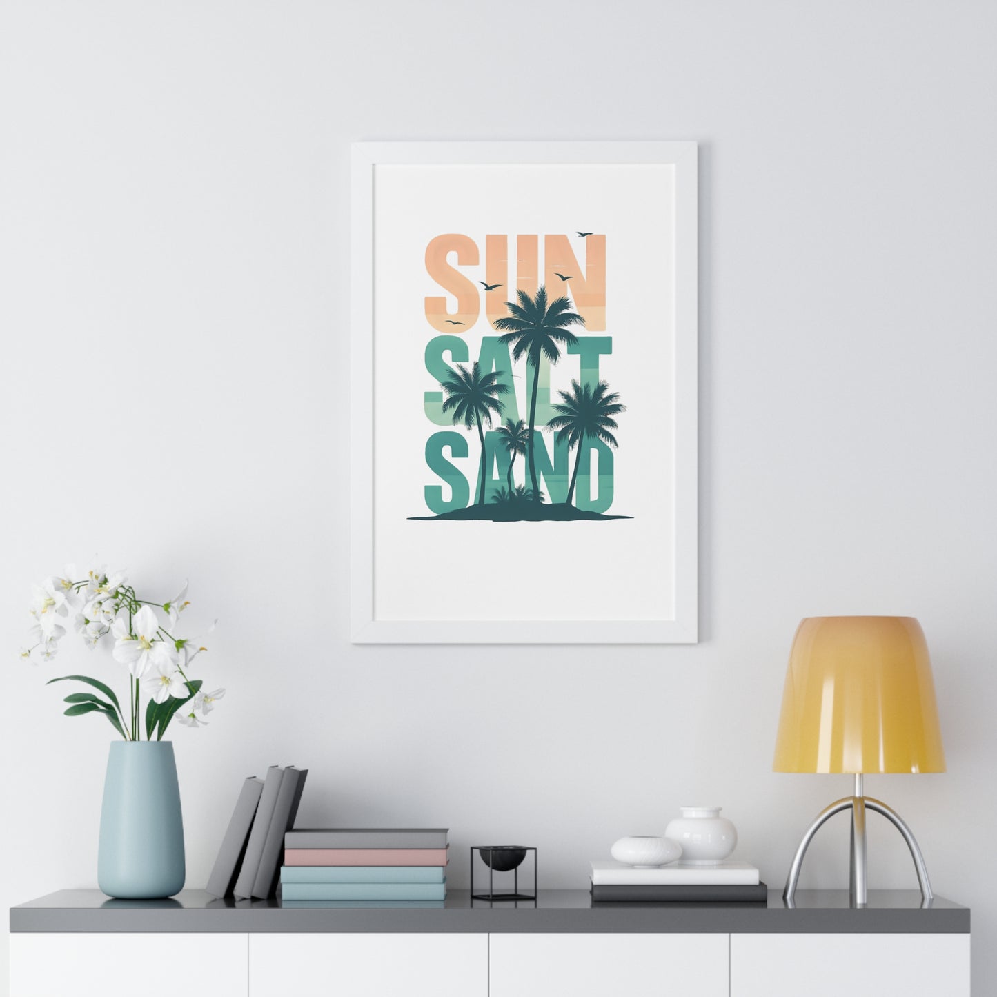Sun, Salt, Sand Framed Tropical Poster