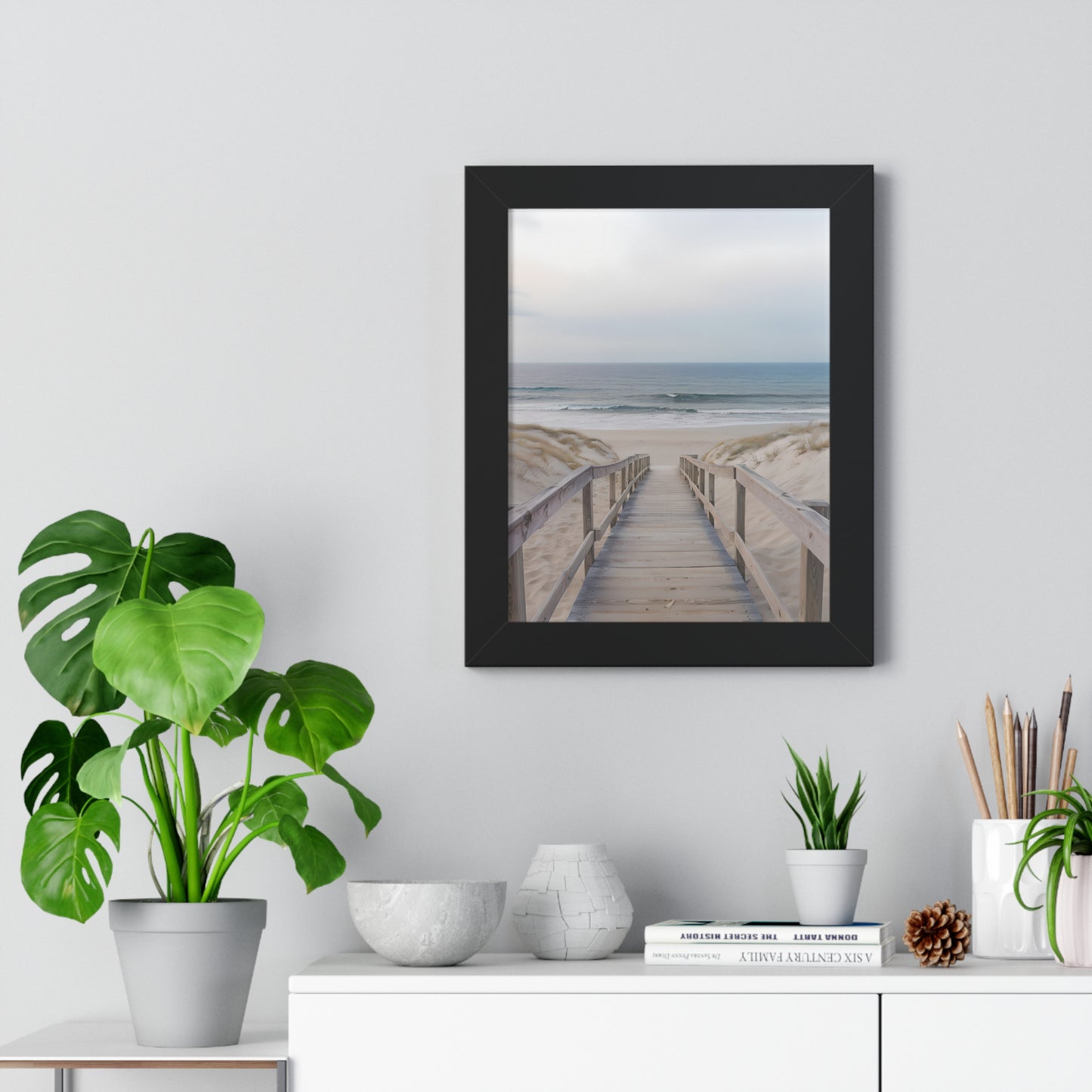 Coastal Serenity Framed Vertical Poster, Beach Decor, Coastal Vibes