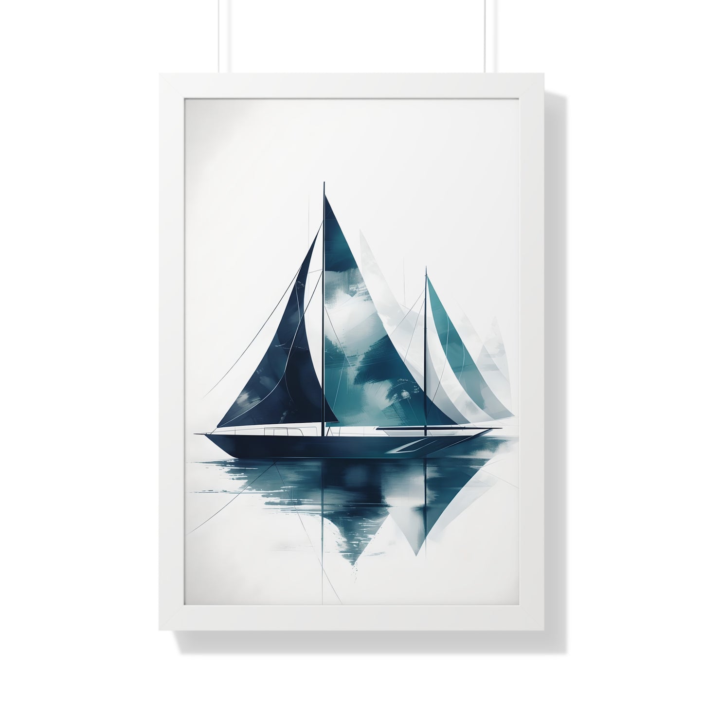 Sailboat Framed Poster — Nautical Watercolor