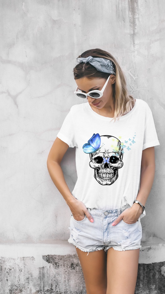 Skull and Butterfly Unisex Softstyle T-Shirt