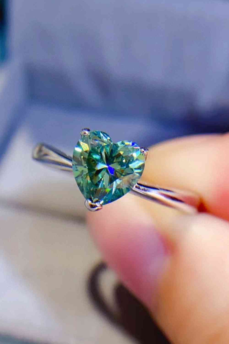 1-Carat Moissanite Heart Ring